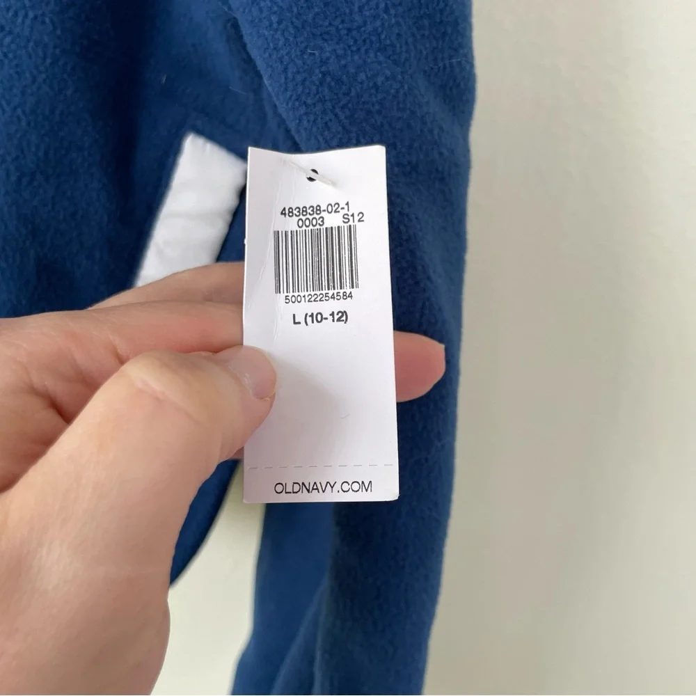 NWT Old Navy Loose Mock-Neck Performance Microfleece Top Snap Pullover L 10-12